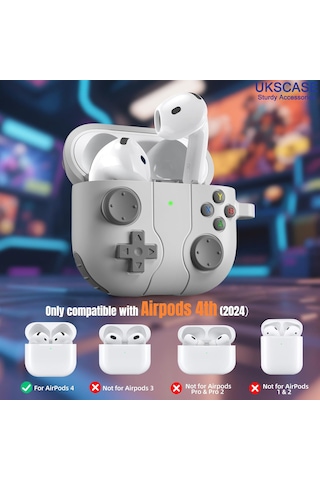 Ukscase Apple Uyumlu AirPods 4 Nesil 2024 Oyun Kolu Tasarımlı Silikon Kılıf