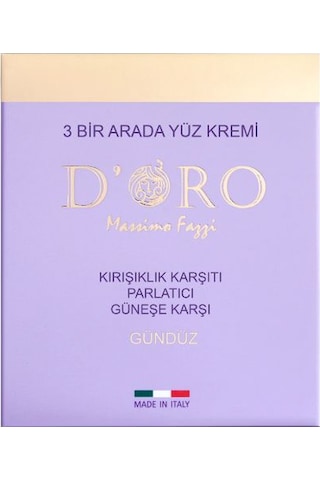 Doro Massimo Fazzi 3'ü 1 Arada Gündüz Cilt Bakım Kremi 50 ML