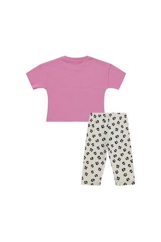 Civil Girls Leopar Ayıcık Desenli 2-5 Yaş Takım - Pembe Soft Pembe