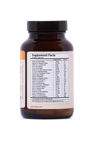 2'li Avantaj Paketi - Multivitamin 120 Tablet - Kalsiyum, Magnezyum, Demir, Çinko - Vegan & Şekersiz