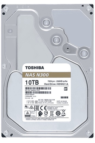 Toshiba N300 HDWG11AUZSVA 3.5" 10 TB 7200 RPM SATA 3 256 MB NAS HDD
