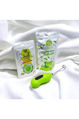 En Yeşil Çay Karadeniz Matcha Çayı 50 G + Gurme Yaprak Yeşil Çay 50 G + Mikser