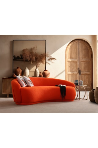 Riva Fasülse Koltuk 3 Lü Kanepe Turuncu