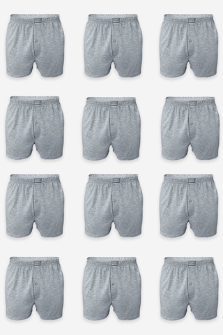 Malabadi Erkek Gri 12'li Premium Collection Geniş Kalıp Modal Büyük Beden Boxer 12m254