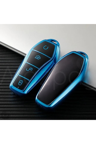 Byd Atto 3 Seal U Anahtar Parlak Tpu Anahtar Kılıfı Mavi- 1 Adet