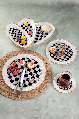 Jasper 27 Parça Dama Desenli Kahvaltı Set Zamansız Şıklık Diğer