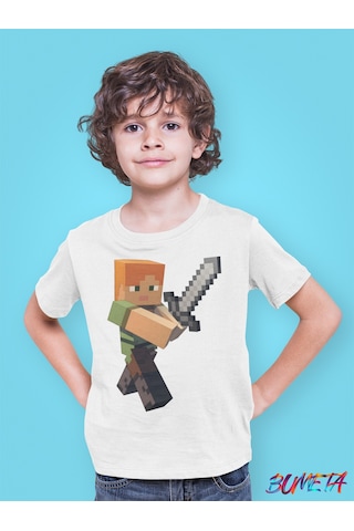 Bumeta Minecraft Alex Karakter Oyun Game Çocuk Tişört T-shirt 001