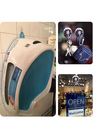 Askılı Vantuz Öpücük 4 Cm 6 Adet Büyük Kancalı Cam Vantuzu Pvc Vantuz Mutfak Banyo Pencere Ve Kapı Camı Vantuzu Şeffaf