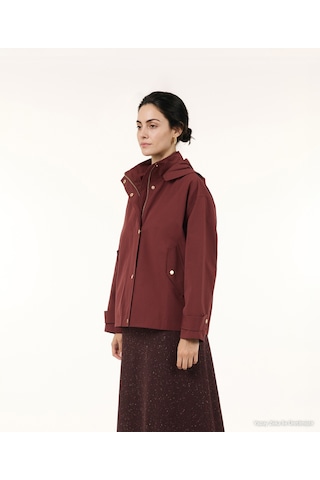 Yargıcı Regular Kapüşonlu Yaka Uzun Kol Yağmurluk 26kkym5012x 016 Bordo