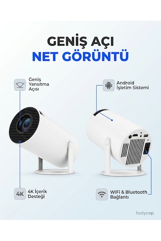 Buradabulabilirsin Hy300 Mini Projeksiyon 4k Destekli Android Wifi Bluetooth Bbz