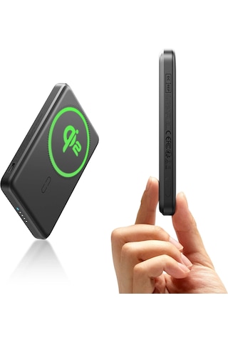 Esr Qi2 5000 Mah Taşınabilir Şarj Cihazı Magslim Powerbank Siyah