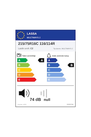 Lassa 215/75 R16C 116/114R Multiways 2 Dört Mevsim Lastiği 2026