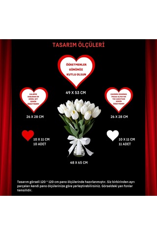 Öğretmenler Günü Kalpli Pano Süsü