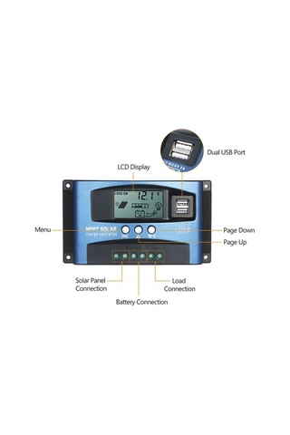 Tongxida Akıllı Lcd Ekranlı Mppt Şarj Cihazı - Çift Usb Çıkış, 12v/24v Otomatik Tanıma