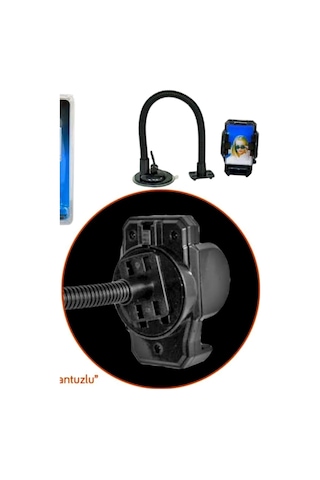 Carub Araç Içi Oto Telefon Tutucu Spralli Vantuslu Siyah