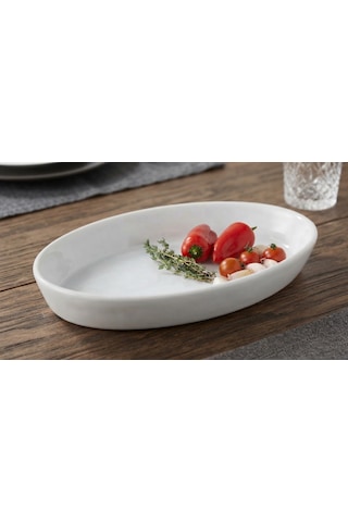 Lumina Oval Porselen Sunum Kabı / Servis Tabağı 19 12 Cm Beyaz