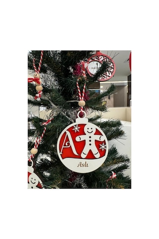 Kişiye Özel Ahşap Kurabiye Adam Yılbaşı Ağacı Süsü - Bgasnowman02
