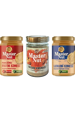 Master Nut Fıstık Ezm - Leblebi Ezm. Ve Badem Kreması 3 Lü Karma Paket