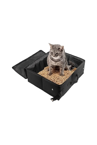 Portable Cat Seyahat Çöp Kutusu, Fermuarlı Kapaklı, Katlanabilir Seyahat Çöp Kutusu, Sızıntı Yok, Koku Yok, Su Geçirmez, Taşıması Kolay, Otellerde Kullanımı Kolay, Araba Diğer