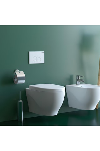 Creavit Mare Beyaz Kanalsız Asma Klozet Ma321, Creavit Mare Pera Duroplast Yavaş Kapak Beyaz