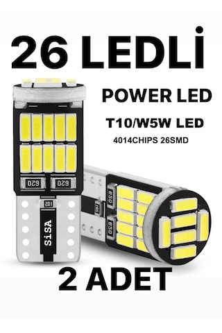 T10 Led 26 Ledli W5w Canbus Metal Ultra Power Beyaz Park Plaka Tavan Ampulü 1 Takım