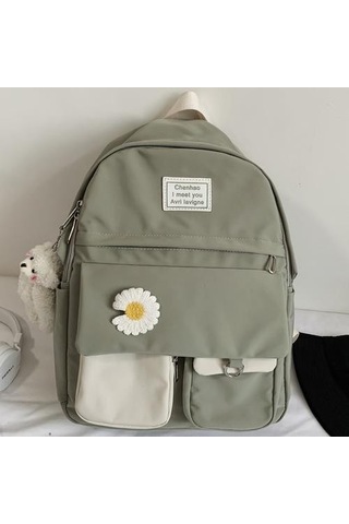 Kız Koleji Öğrenci Sırt Çantası Sevimli Çiçek Naylon Kadınlar Okul Çantası Lady Kawaii Sırt Çantası Kadın Moda Çanta Kitap Trendy Seyahat Yeni Sırt Çantaları 2z1u09 Yeşil