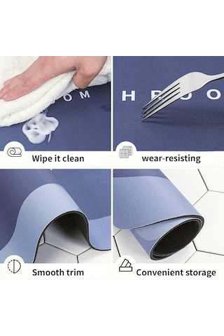 Makine Halısı Süper Emici Banyo Duş Paspası Çok Renkli