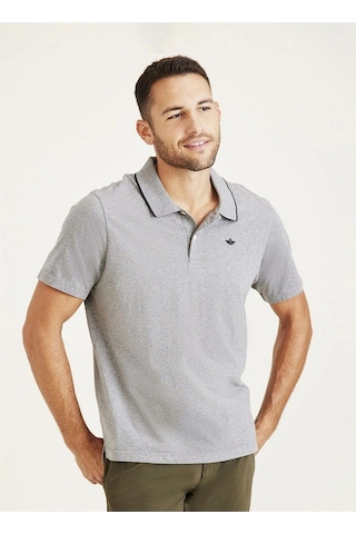 Dockers Minimalist Polo Yaka Kısa Kol Erkek T-shirt - Günlük Şıklık Gri
