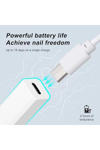 Tenfowee Portatif Şarjlı Mini Tırnak Isıtıcı, Hızlı Kurutma, 395+405nm Dalga Boyu, Beyaz Sekizgen Tırnak Lambası