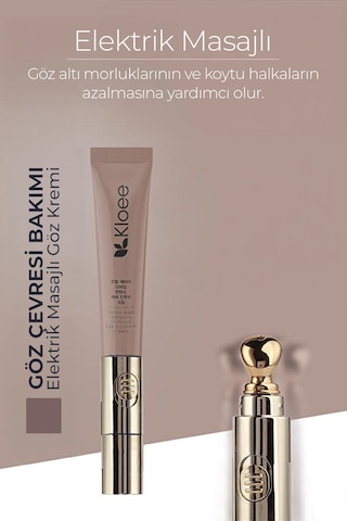 Kloee Yaşlanma Ve Kırışıklık Karşıtı Titreşimli Elektrik Masajlı Göz Altı Halka Ve Morluk Bakım Kremi 20 ML