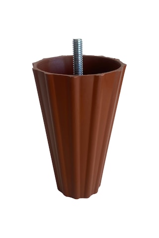 Armut Kahverengi Plastik 12cm 8mm Vidalı Mobilya Koltuk Ve Baza Ayağı 12cm Kahverengi 8mm 4 Adet Kahverengi