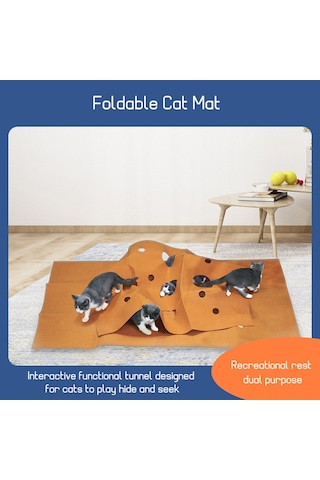Vkemall Kedi Oyuncaklı Katlanır Yatak - Tünel Tasarımlı, Dayanıklı Ve Kolay Temizlenebilir