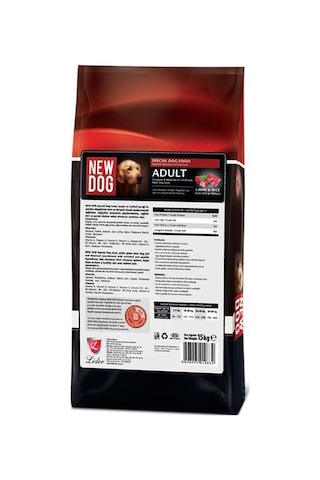 New Dog Kuzu Etli Pirinçli Yetişkin Köpek Maması 15 Kg