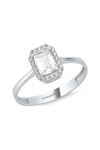 Baget Beyaz Altın Tektaş Yüzük 0.60 Karat 399604199