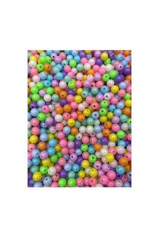 Pastel Tonlarda Olta Boncuğu, 6 Mm, 25 Gr