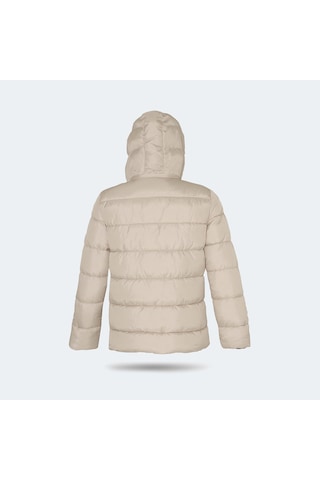 Slazenger GAFAR Büyük Beden Erkek Kapüşonlu Şişme Bej Mont & Kaban