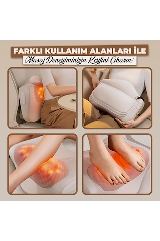 Rlx40 Taşınabilir Şişirilebilir Ovmalı Isıtmalı Masaj Yastığı Krem