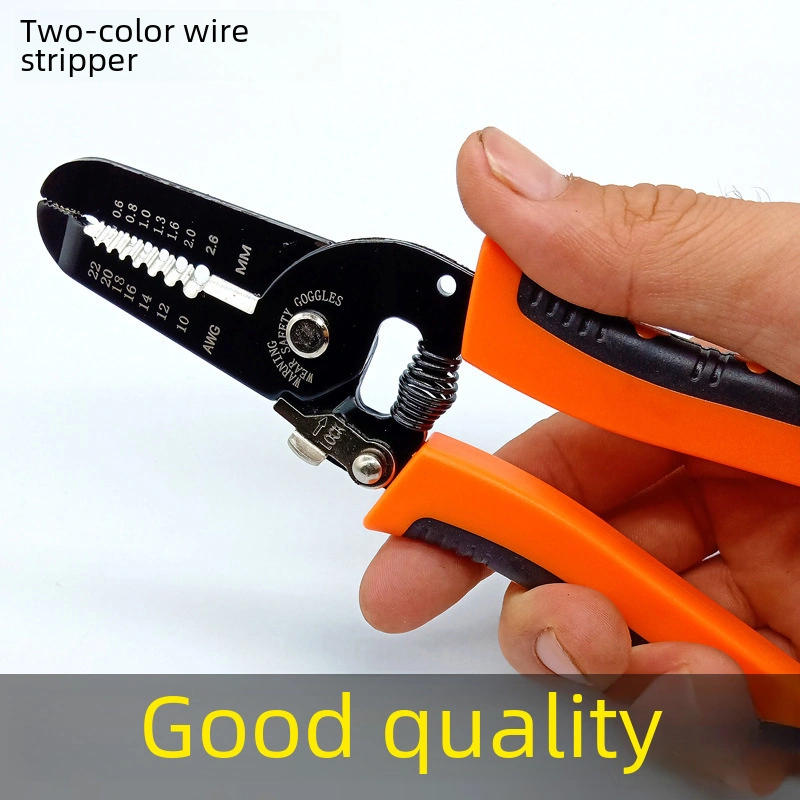 Mufunye 7 İnç El Kesici: 50 Çelik Dayanıklı Elektrikçi Aleti - Kablo Soyma, Kesme Ve Presleme İşlevi Turuncu-siyah Büyük Boy