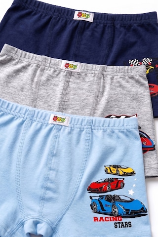 Öts Erkek Çocuk 3 Lü Pamuklu Boxer Baskılı Premium Günlük Kullanım 7398-3 Renkli