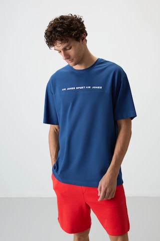 Air Jones Tommy Life Parlament Pamuklu Kalın Yüzeyi Dokulu Oversize Fit Baskılı Erkek T-shirt - 88371 Parlament