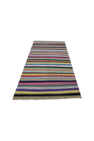 Kilim Antik El Dokuma Capcanlı Bukleli Pamuklu Kilimi 0157 - Yeni - Çok Renkli