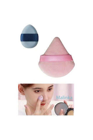 Melien Mini Üçgen Parmak Makyaj Süngeri Pembe 2'li