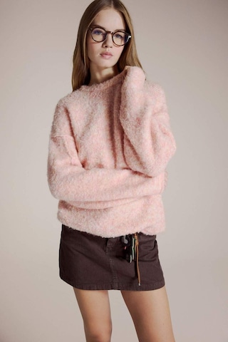 Defacto Yün Karışımlı Bisiklet Yaka Oversize Fit Triko Kazak F3256ax25wnpn450 Pembe-pn450