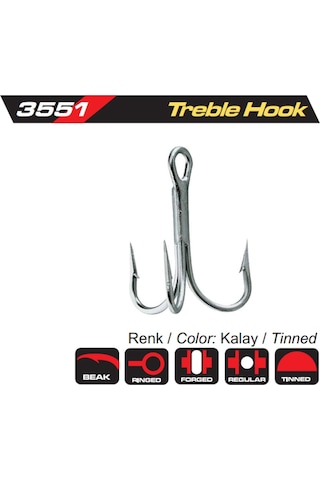 Protackle Üçlü Iğne, Kalaylı - Paket