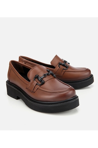 Hotiç Kadın Deri Kahverengi Kalın Tabanlı Klasik Loafer 01ayh314410a410 01ayh314410a410 Kahverengi