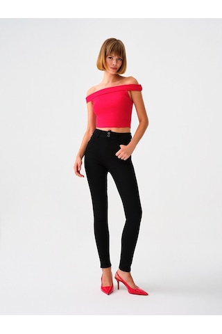 LOFT Crop Kadın Tshirt K.kol Kırmızı