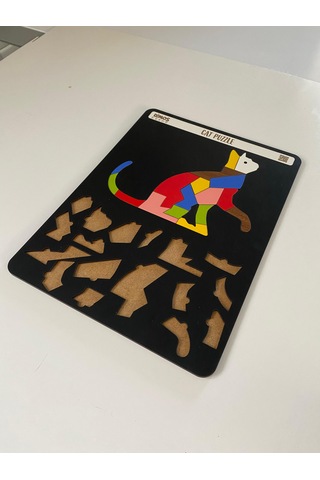 Cat Sevimli Kedi Çocuklara Özel Yapboz Tablo