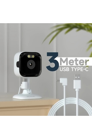 Elmpaly Heıyoucam 3mp Güvenlik Kamerası: 2.4g/5ghz Çift Bant, Renkli Gece Görüşü, İki Yönlü Ses, Hareket Algılama, Beyaz