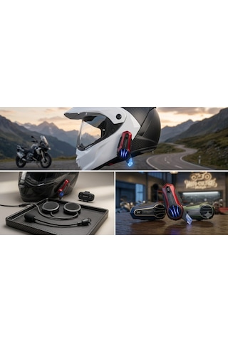 X2 Pro Motosiklet Kask Kulaklık 1adet 2 Binicili İntercom Bluetooth Seti