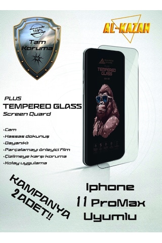 Pp Apple Uyumlu iPhone 11 Promax Şeffaf Kırılmaz Ekran Koruyucu 2'li Paket Ultra İnce, Anti Çizik&darbeye Dayanıklı